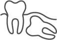 a line drawing of wisdom teeth